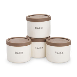 4 Tarros de cerámica Luvele de 400 ml para yogur | Compatibles con yogurtera Pure
