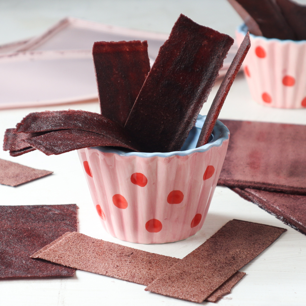 Apple and blueberry rollups (fruit leather)