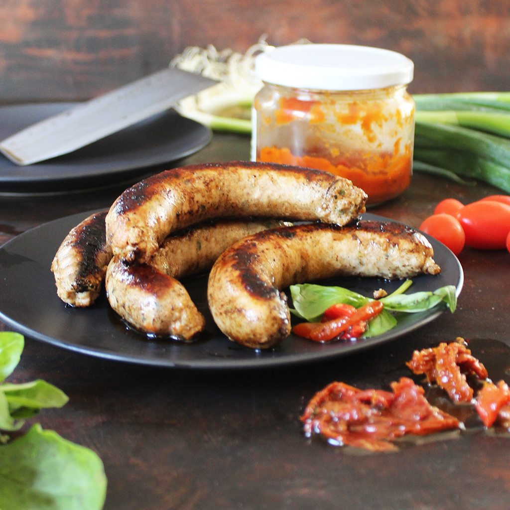 Sun-dried tomato & basil chicken sausages