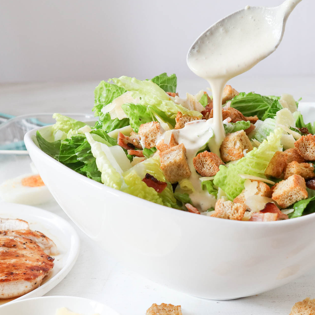 Probiotic Caesar dressing made with yogurt