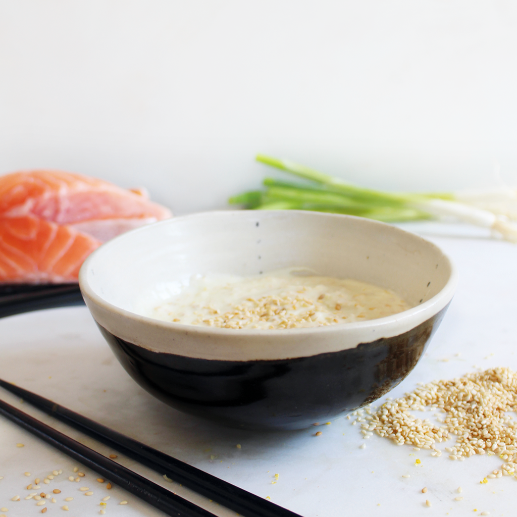 Simple wasabi & sesame yoghurt dressing