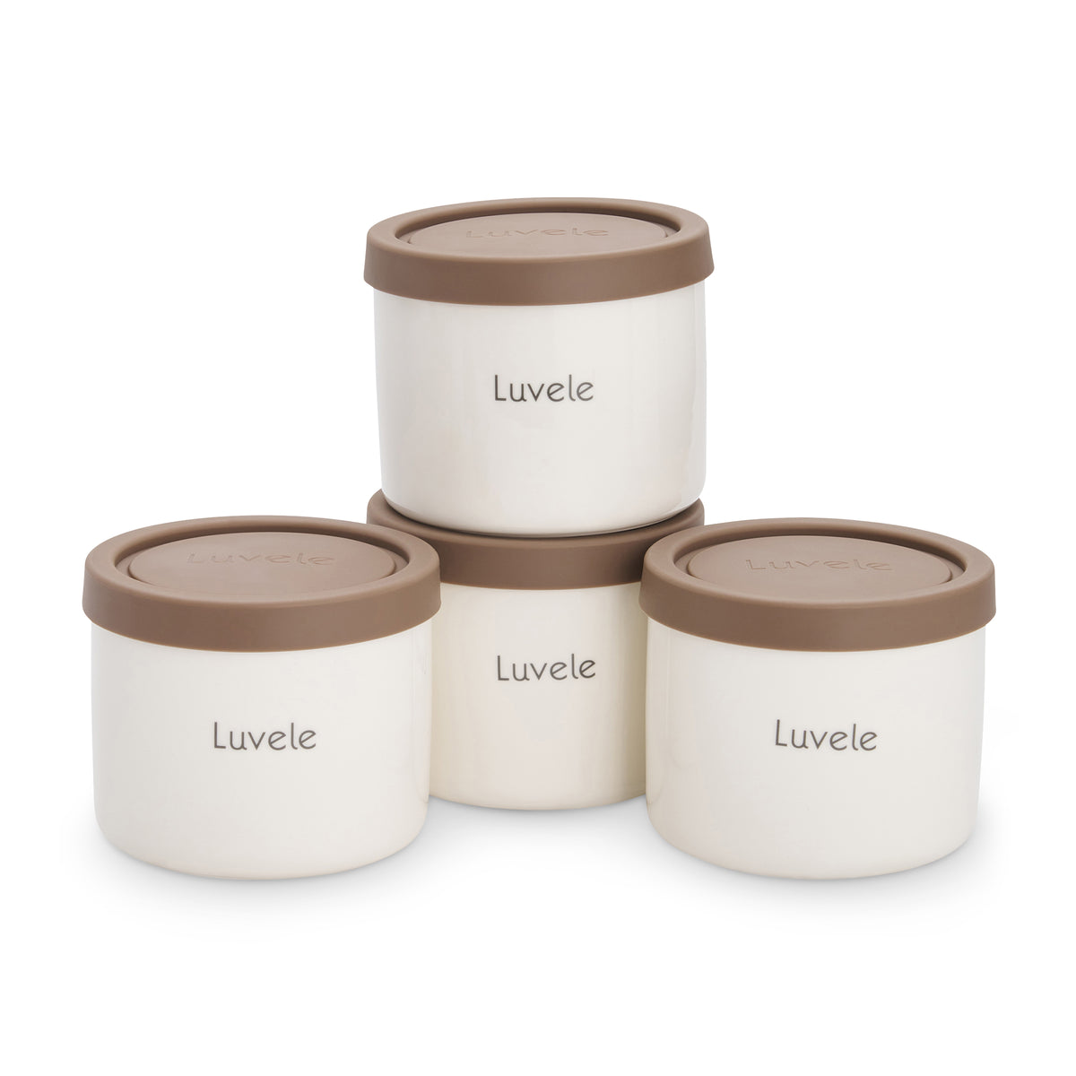 Yogurtera Luvele Pure | 4 Tarros de cerámica 400 ml DIETAS SCD y GAPS | Capacidad total: 1.5 L