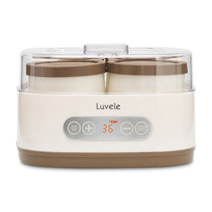 Yogurtera Luvele Pure | 4 Tarros de cerámica 400 ml DIETAS SCD y GAPS | Capacidad total: 1.5 L