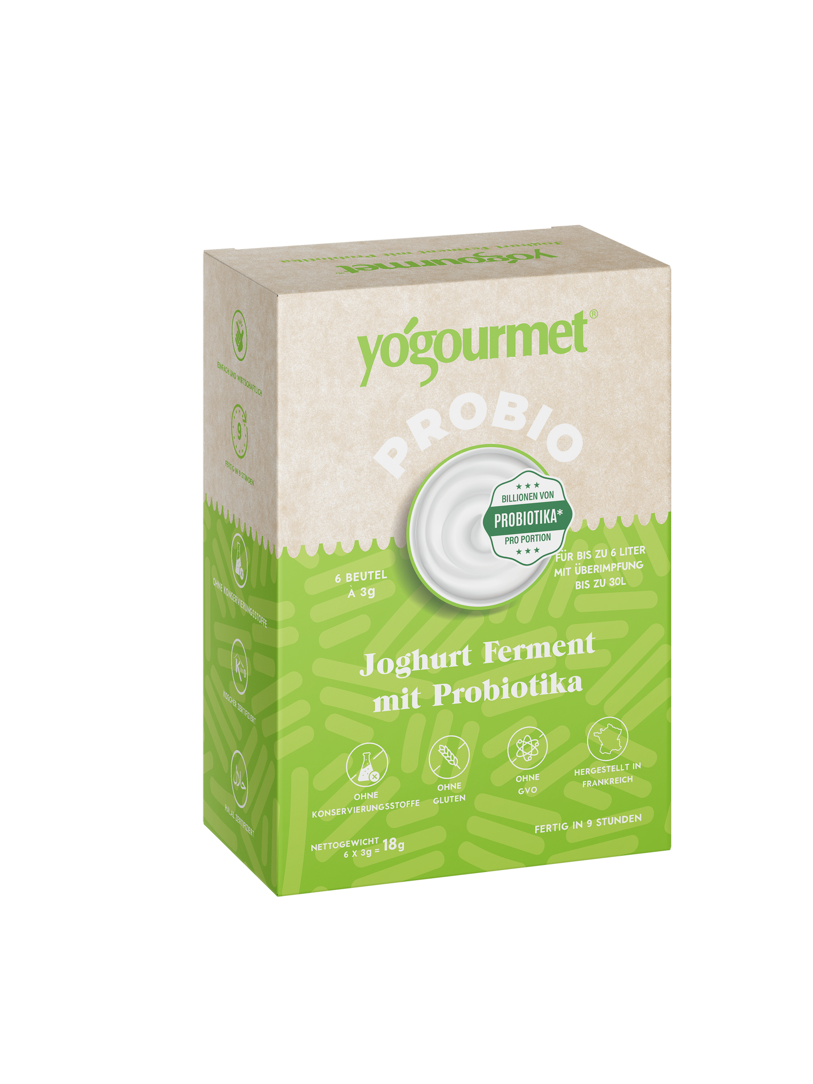 Cultivo iniciador probiótico Yogourmet, reforzador del sistema inmunológico | Pack de tres | 18 sobres de 3 g
