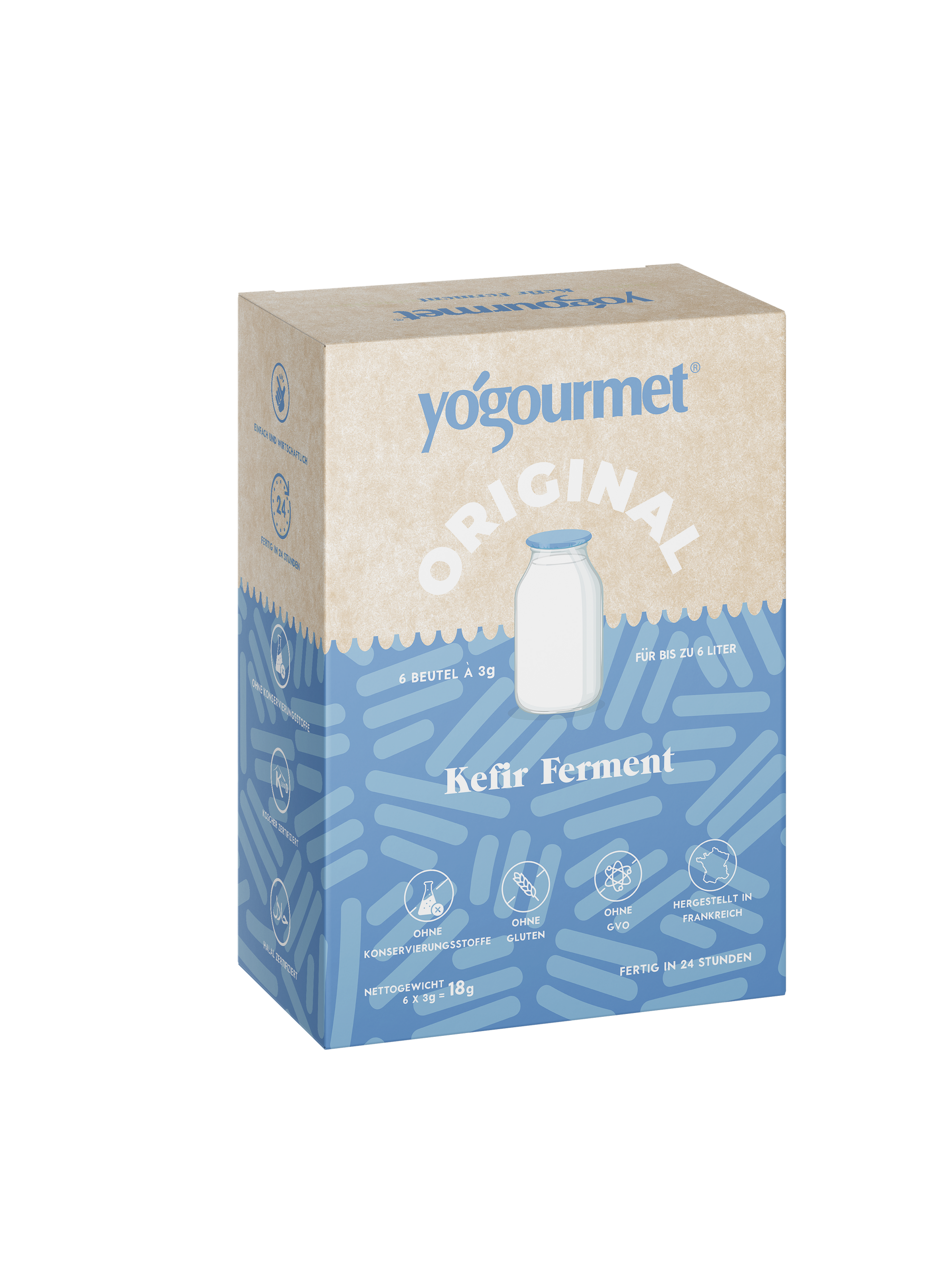 Cultivo iniciador de kéfir Yogourmet | Pack de tres | 18 sobres de 3 g