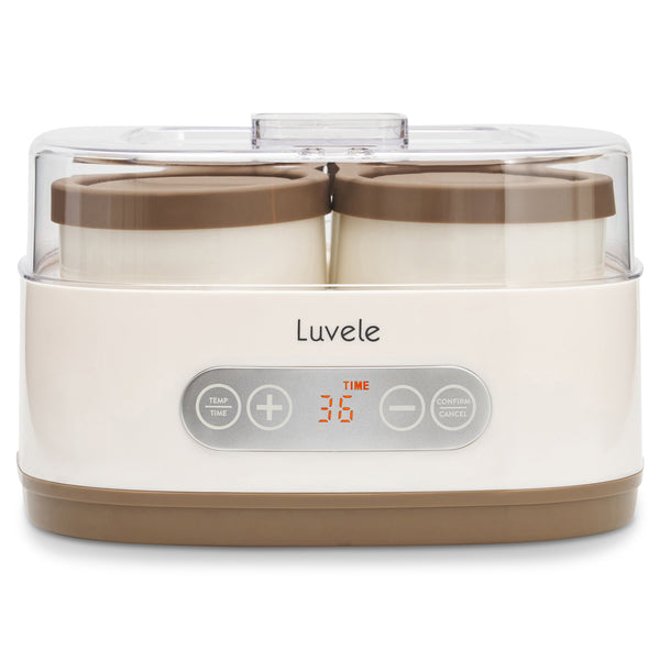 Yogurtera Luvele Pure | 4 Tarros de cerámica 400 ml DIETAS SCD y GAPS | Capacidad total: 1.5 L