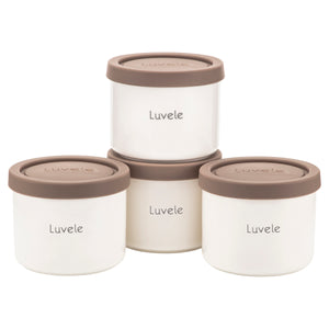 4 Tarros de cerámica Luvele de 400 ml para yogur | Compatibles con yogurtera Pure