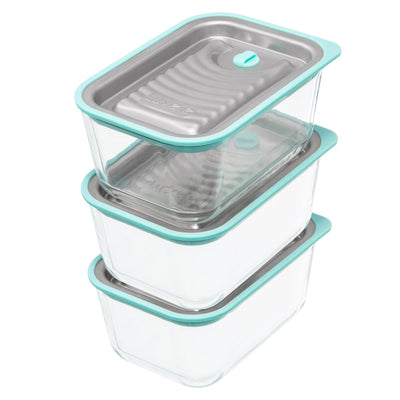 Set de recipientes de vacío Luvele Fresh | Set de tres piezas de 750 ML